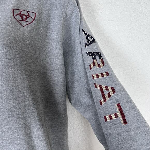 Ariat Chimayo Collection Thunderbird Hoodie Gray Centinela Arts Womens M - Picture 3 of 7